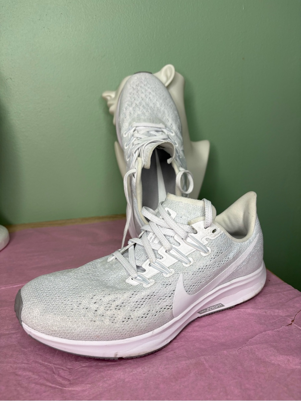 Nike Women's White Flyknit Running Shoes